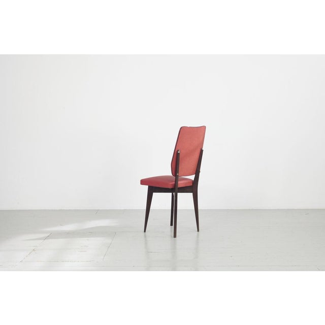 Kitchen Chair with Red Synthetic Leather Cover, 1960s For Sale - Image 4 of 18