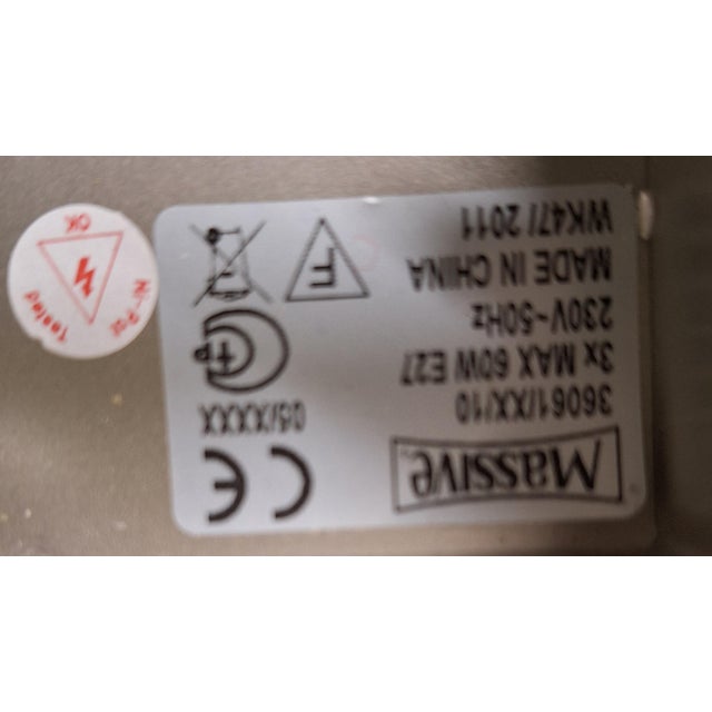 Vintage Ceiling Lamps with Stainless Steel Frames and Arched Glass Shades from Massive, 1990s, Set of 2 For Sale - Image 9 of 10