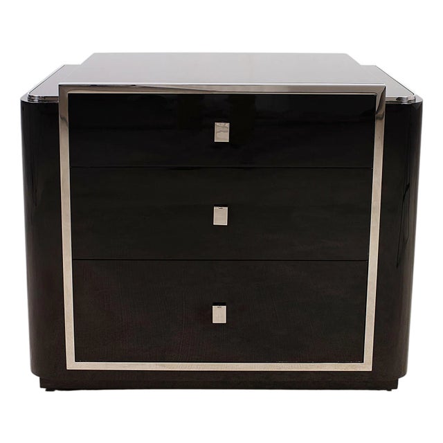 Ralph Lauren Art Deco Style Lacquered Duke Nightstand For Sale