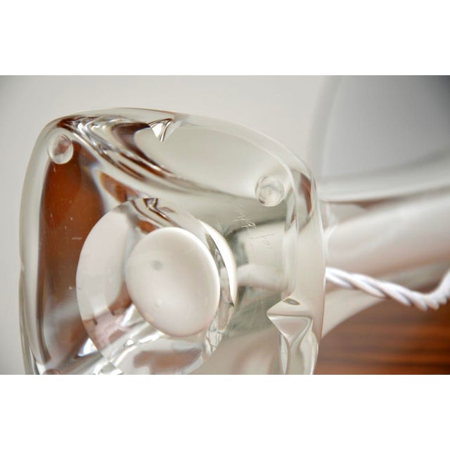 Vintage Swedish Glass Table Lamps by Paul Kedelv for Flygsfors, 1960s, Set of 2 For Sale - Image 9 of 10