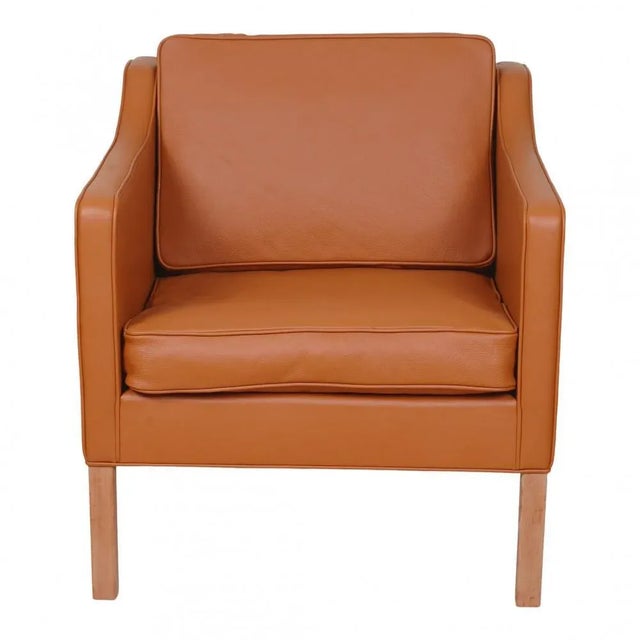 2000 - 2009 Model 2321 Lounge Chair in Cognac Bison Leather by Børge Mogensen for Fredericia For Sale - Image 5 of 5