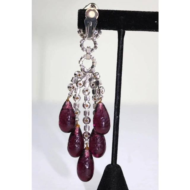This is part of Chairish’s Costume Jewelry assortment. Spectacular runway shoulder-duster one of a kind chandelier drop...