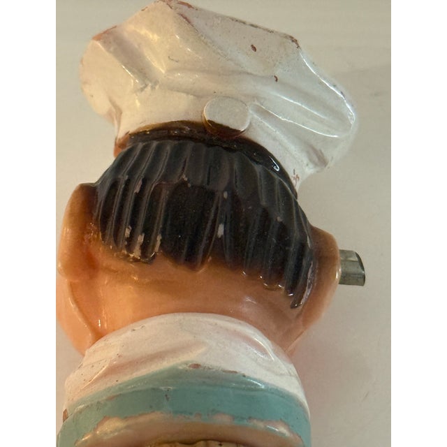 Vintage Working Figural Chef Bottle Pourer — Mid-Century Novelty Barware For Sale In Phoenix - Image 6 of 12
