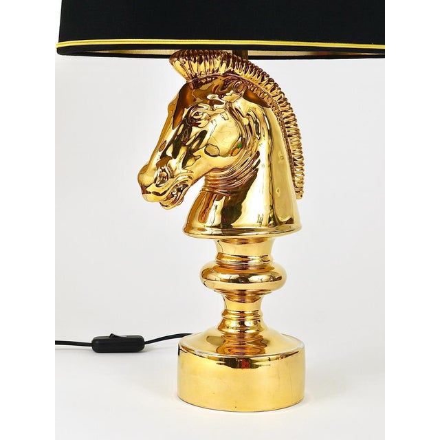 Hollywood Regency Gilt Horse Table Lamp, Italy, 1970s For Sale - Image 16 of 18