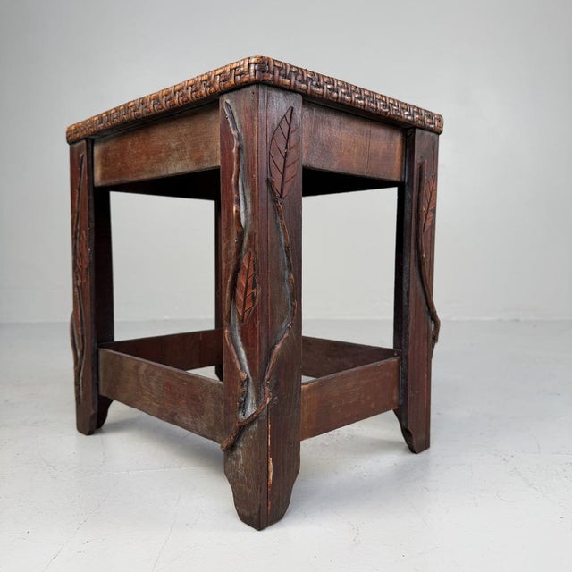 Japanese Decorative Stool with Organic Details, 1950s For Sale - Image 10 of 11