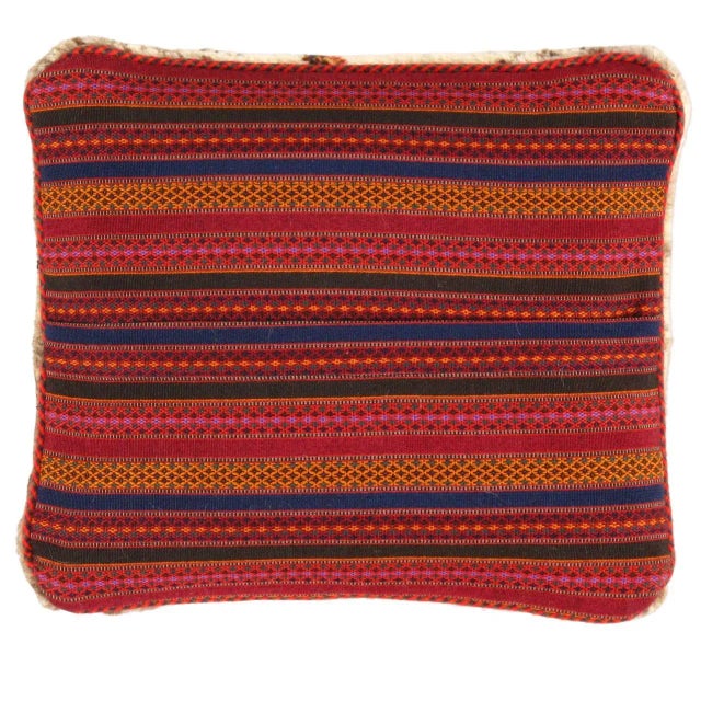 This Gabbeh pillow is made of high-quality LAMBS WOOL The piece was crafted with good workmanship. Gabbeh rugs are made by...