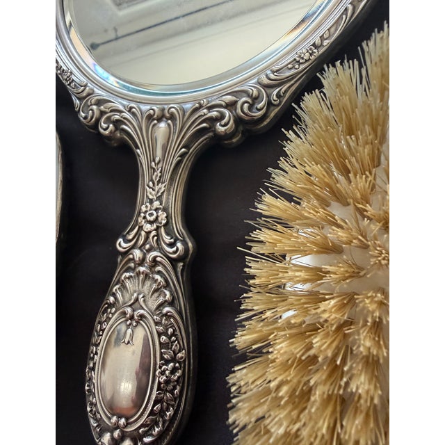 Vintage Gorham Silver Vanity Set Monogrammed For Sale - Image 11 of 12