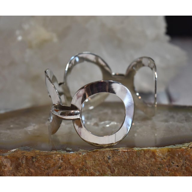 Mod Sterling Silver Circle Cuff Bracelet Great design on this cuff bracelet. Crafted in solid sterling silver. Large rings...
