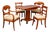 Biedermeier Style Seating Group in Birch, Set of 5 For Sale