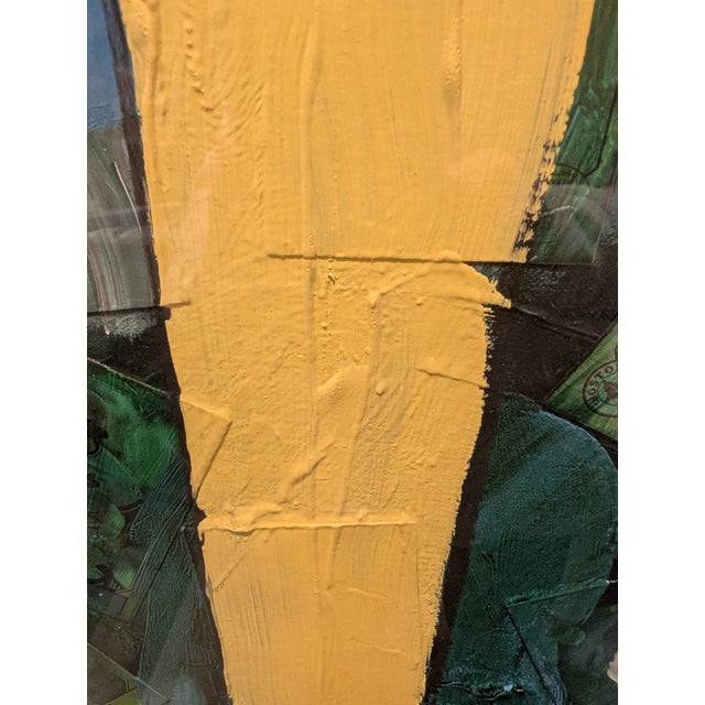 Vintage Baseball Card Mixed Media Collage Signed by Artist For Sale - Image 4 of 10