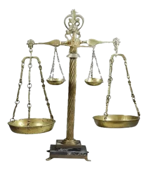 Vintage Italian Marble & Brass Double Apothecary Scales
