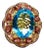Bochic “Orient” Vintage Diamond, Blue Topaz & Pink Tourmaline Ring Set 18K & Sil For Sale