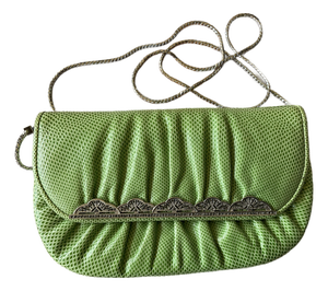 Judith Lieber Green Lizard Cluth/Handbag