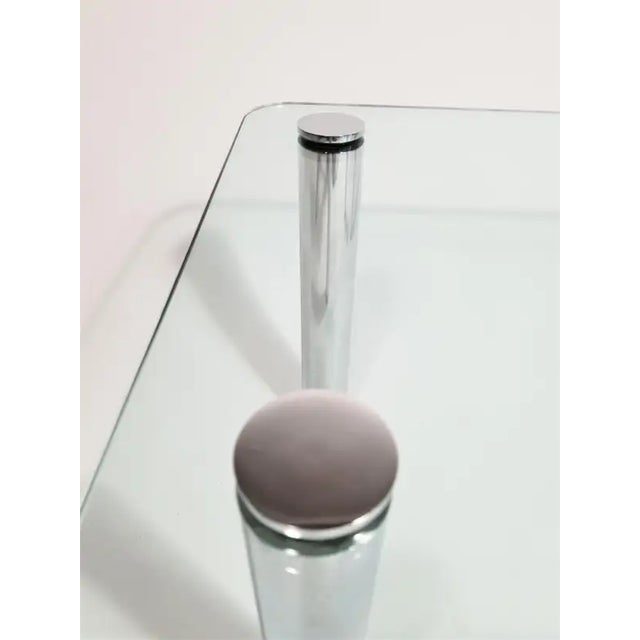 Late 20th Century Glass and Chrome End Table or Coffee Table Attributed to Pace Collection For Sale - Image 10 of 12