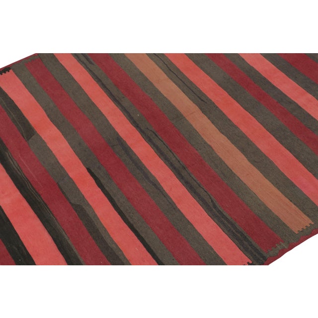 1940s Vintage Persian Kilim Rug in Polychromatic Stripes by Rug & Kilim For Sale In New York - Image 6 of 7