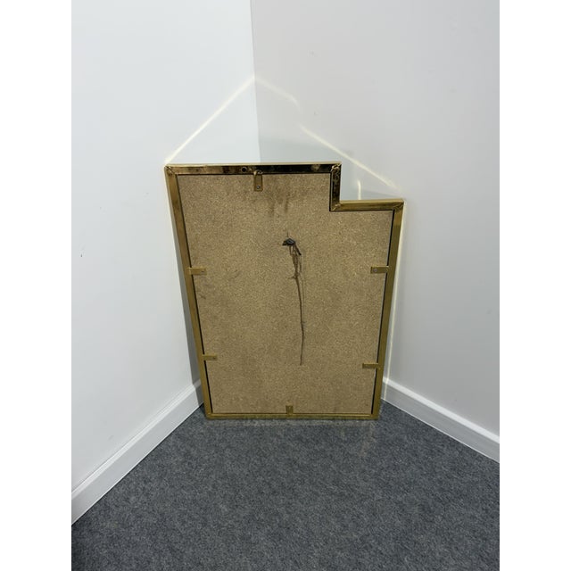 Metal Brass Wall Mirror, Italy, 1970 For Sale - Image 7 of 8