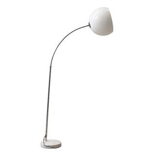 Vintage Space Age Arc Lamp in Chrome, Acrylic Glass and Carrara Marble, 1970s For Sale