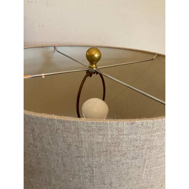 Wood 1970s Martz-Style Ceramic and Walnut Floor Lamp With Table For Sale - Image 7 of 8