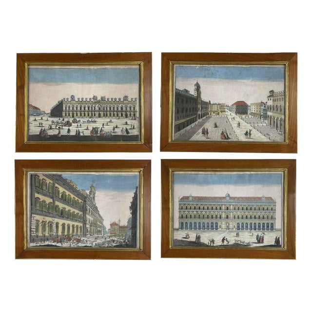 Remondini, Remondini Architectural Views Bassano, 1770, Engraving, Set of 4 For Sale