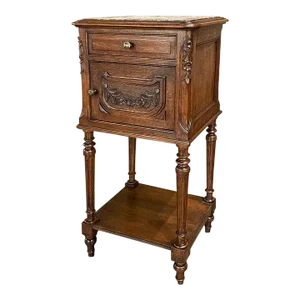 19th Century Country French Louis XVI Marble Top Nightstand