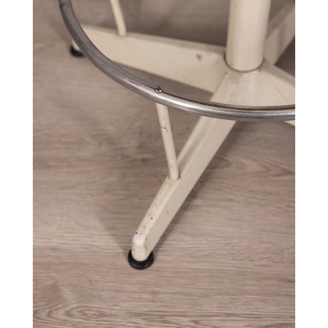 1960s Vintage Industrial Metal and Wood Stool, 1960s For Sale - Image 5 of 9