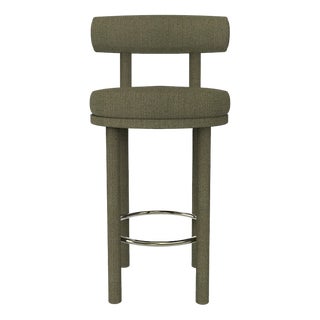 Collector Modern Moca Bar Chair in Safire 05 Fabric by Studio Rig For Sale