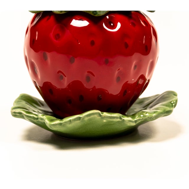 Vintage Majolica Strawberry Jam Bowl, 1970s For Sale - Image 14 of 17