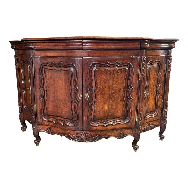 Bow Front Dresser in Oak, Flanders, 1760 For Sale