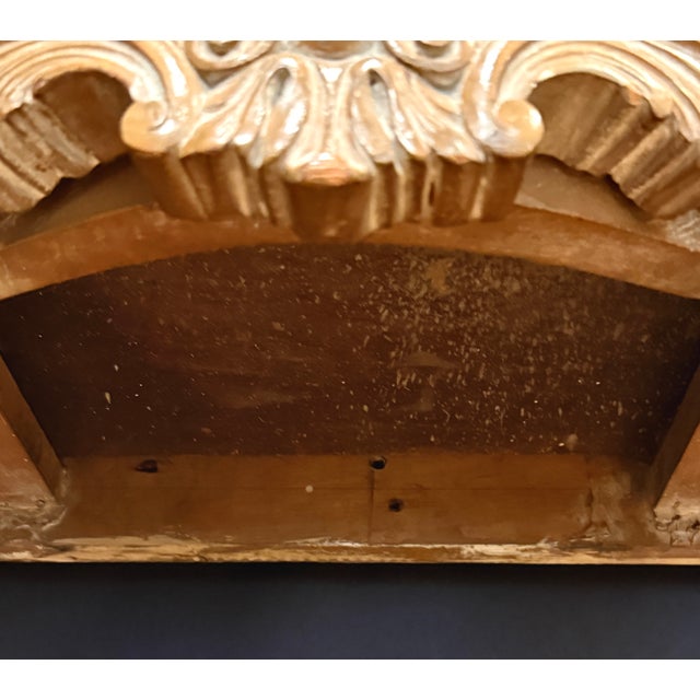 Tan Mid 20th Century Louis XV Style Hand Carved Beechwood Console With Carrara White Marble Top For Sale - Image 8 of 9