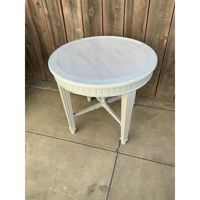 Country French Shabby Chic Foyer Table For Sale - Image 4 of 6