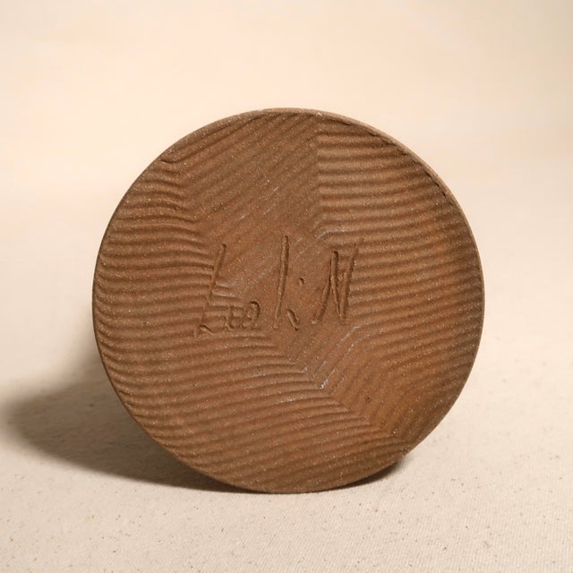 Mid Century Modern Handmade Studio Pottery Turquoise Glaze Pin Cushion Ceramic Sewing Vessel For Sale - Image 13 of 13