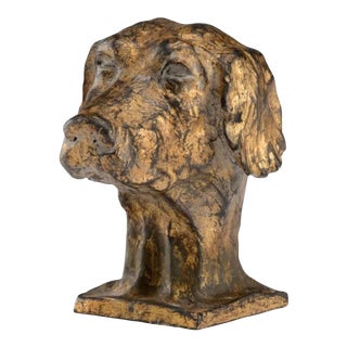 Chelsea House Wildwood Decorative Dog Bust Sculpture Tabletop Accent Bookend For Sale