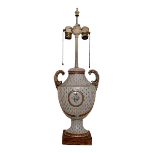 18th Century Chinese Export Porcelain Pistol Handle Urn Mounted as a Lamp