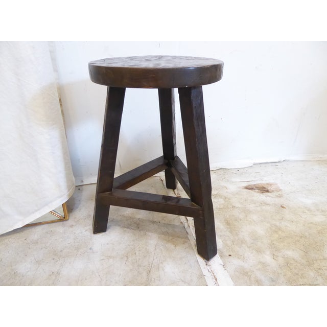 Vintage Rustic Stool For Sale - Image 4 of 4