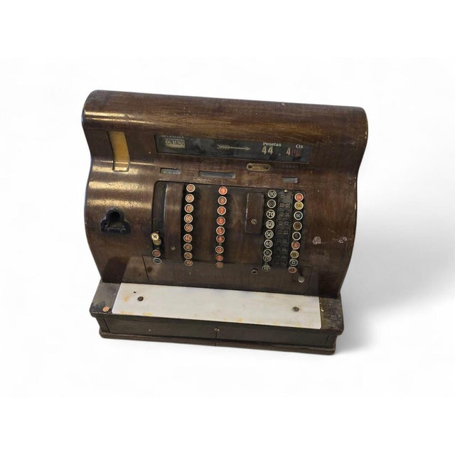 Mid-Century Red Painted Brass Cash Register from National, 1960s For Sale - Image 3 of 14