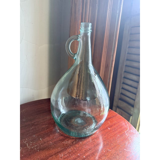 Green 1977 One Gallon Green Glass Wine Jug Fullerton California For Sale - Image 8 of 11