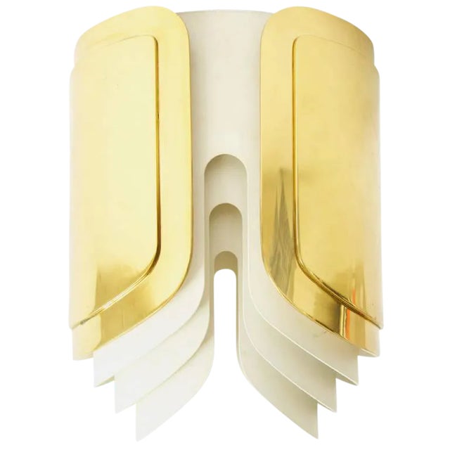 Vintage Warren Platner Modern Brass Chandelier For Sale