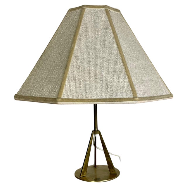 Austrian Tripod Brass Table Light in the style of Kalmar, 1960s For Sale