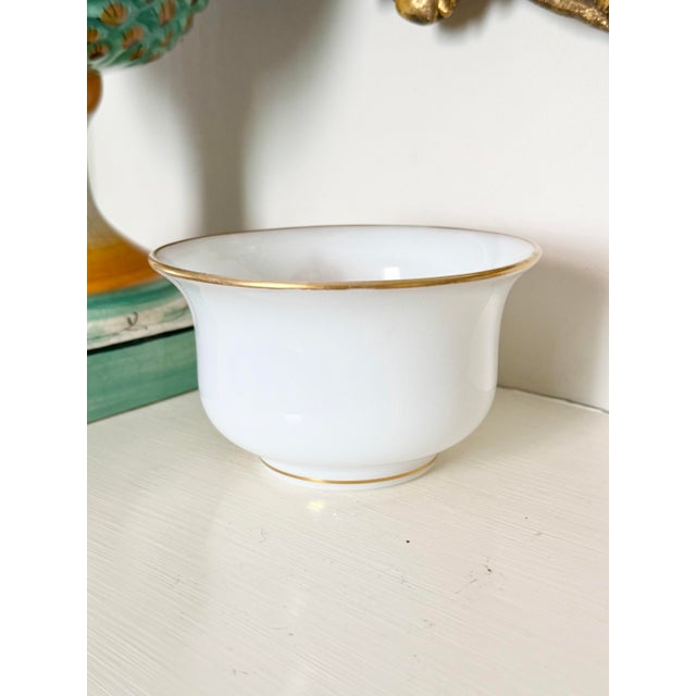 French Opaline Finger Bowl With Napoleonic Imperial Cipher Reproduction For Sale - Image 4 of 6