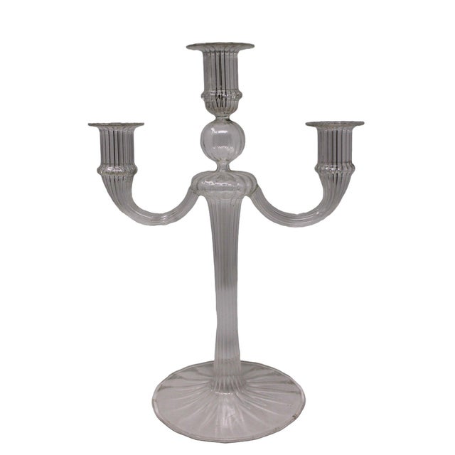Traditional Vintage Murano Glass Candelabra For Sale - Image 3 of 3