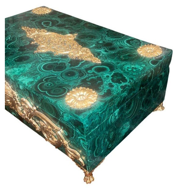Malachite and Gilt Bronze Decorative Box, Early 20th Century For Sale In Los Angeles - Image 6 of 8