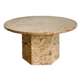 Vintage Granite Pedestal Dining Table For Sale