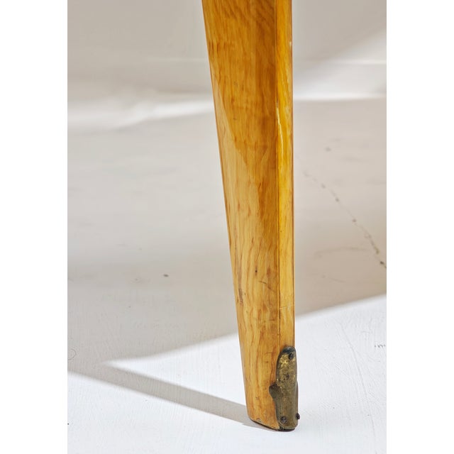 Italian Sideboard with Mirror in Maple Wood, Blue Glass and Brass, 1960s For Sale - Image 6 of 13