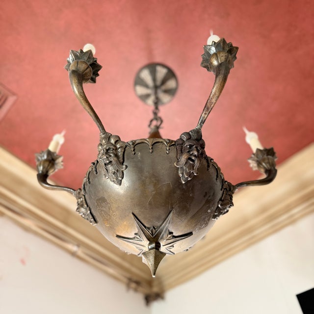 Traditional Dramatic Metal Empire Chandelier For Sale - Image 3 of 8