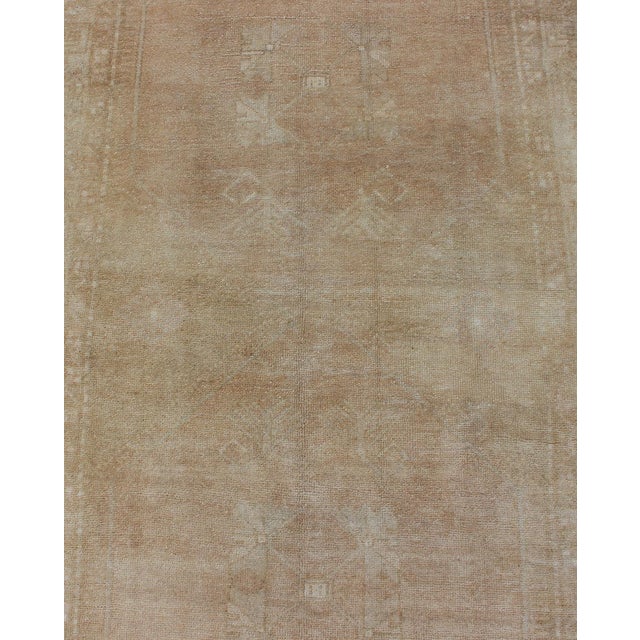 Long Oushak Runner With Subdued Design and Neutral Color Palette For Sale - Image 9 of 11