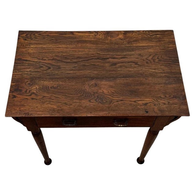 Antique English Art Nouveau Oak Side Table For Sale - Image 6 of 12