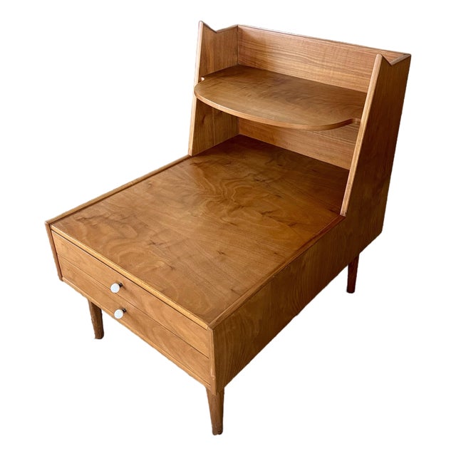 A Stunning Walnut Night Stand by Kipp Stewart for the Drexel Declaration Line, Circa 1960s. For Sale