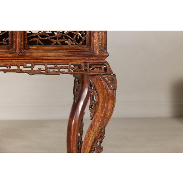 Late Qing Dynasty Hardwood Hall Table with Dragon Carvings and Lacquer Patina For Sale - Image 10 of 12