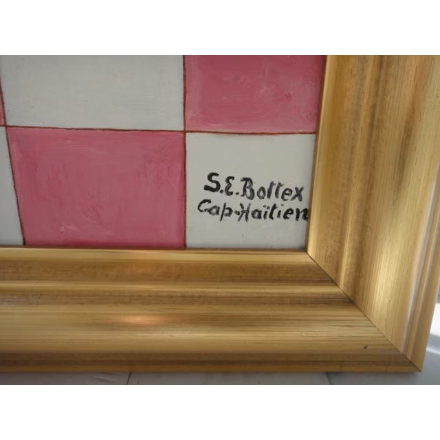 Wood Seymour Bottex Original Haitian Folk Art Oil on Board Framed - 1980s For Sale - Image 7 of 10