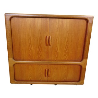 Mid-Century Teak Highboard with Sliding Doors from Dyrlund, 1960s For Sale